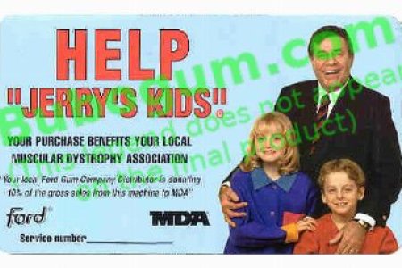 Ford Gum Marquee Label - Jerry Lewis Muscular Dystrophy Association - DC083