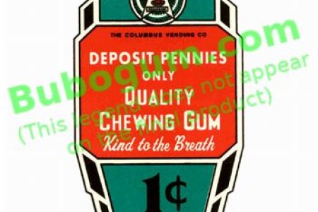Columbus  Quality Chewing Gum - Green 1c (No Star) - DC405