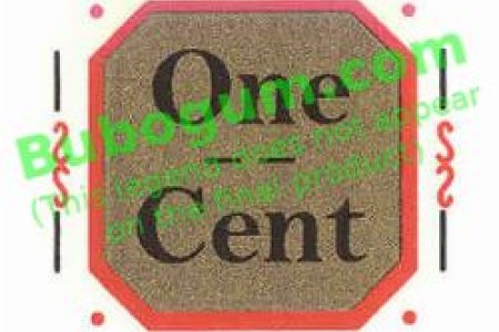 Gold & Red One Cent with Border