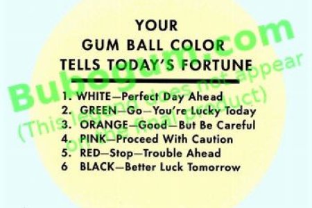 Your Gum Ball Color TellsToday's Fortune (Ivory Background) - DC491