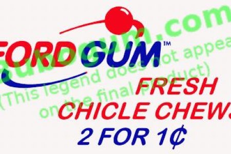 Ford Gum Marquee Label  Fresh Chicle Chews  2 For 1c - DC564