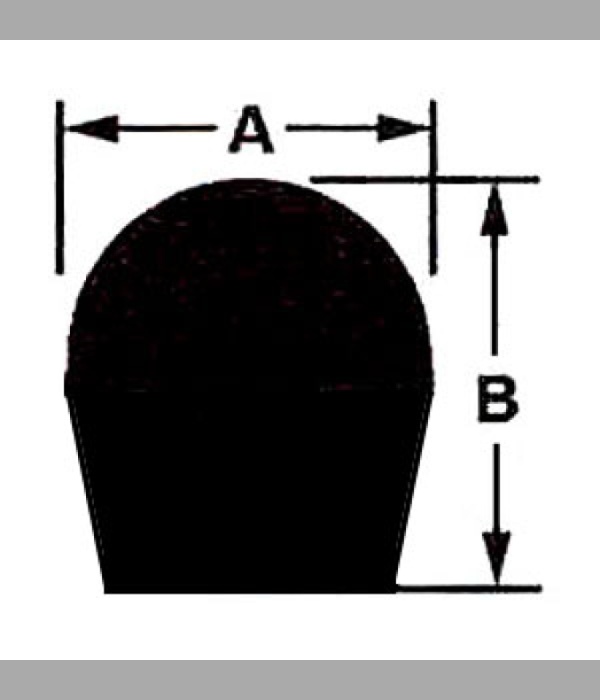 RF014R - Original Northwestern Rubber Foot.  A = 9/16", B = 5/8". 